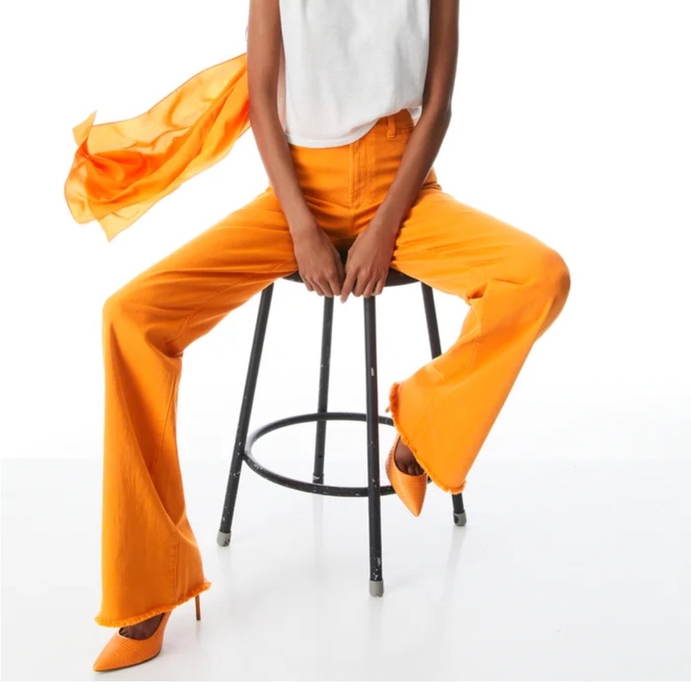 Alice + Olivia Orange Flare Jeans